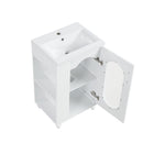 20' Bathroom Vanity with Sink, Bathroom Vanity Cabinet with Two-tier Shelf, Adjustable Shelf, Solid Wood and MDF, White(Old Sku:WF322518AAK)