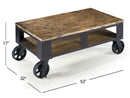Pinebrook - Rectangular Cocktail Table (2 Braking Casters) - Distressed Natural Pine