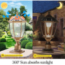 Retro gold Solar Column Headlights With Dimmable LED(2 pack)