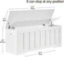ExtraLarge Storage Chest White Wood Bench Hinges Durable