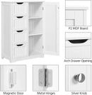 White Floor Cabinet With Four Drawers For Entryway Use