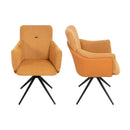 360° Swivel Home Office Desk Chairs Set of 2,Modern Dining Chairs with Arm, Upholstered Bedroom Chairs with Metal Base,Makeup Chair for Vanity, for Living Room, Bedroom,Study Room,Dining Room(Orange)