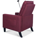 Recliner Chairs for Adults, Adjustable Recliner Sofa with Mobile Phone Holder & Cup Holder, Modern Reclining Chairs Fabric Push Back Recliner Chairs for Living Room, Bedroom, RED