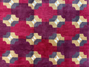 Modern Tibetan Rug 5 x 6.8, Wool, Red, Allover Pattern, Nepali Rug, Abstract Rug, Handmade Area Rug
