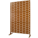 Outdoor & Indoor Privacy Screen Metal Privacy Screen 76' H×48' W, Freestanding Decorative Privacy Screen for Deck Balcony Patio, Privacy Fence Panels for Outside Lawn Garden PS112 BROWN