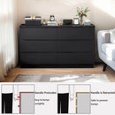 6 Drawer Black Dresser, Modern Bedroom Dresser with Spacious Countertop, Wood Storage Cabinet with Concealed Handles & 6 Deep Drawers for Bedroom, Living Room, Entryway, 15.7' D x 47.2' W x 30.9' H
