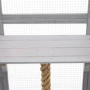 Outdoor Cat House, DIY Cat Enclosure Catio with Double Enter Doors, Light Grey Pine Wood, 62.8'L x 32.2'W x 68.5'H
