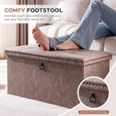 Oak Brown 30-Inch Foldable Storage Ottoman Bench