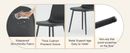 Table and chair set.A minimalist retro rectangular dining table with a specially textured top and black metal legs.Paired With 4 Mid-Century Style Upholstered Side Black PU Chairs,Spoon Shaped Chairs.