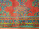 7x11 Turkish Oushak Rug, Vintage Red & Blue Oriental Carpet, Hand Knotted Wool Area Rug 7 x 11, Turkish Sparta Rug, Antique Turkish Rug Nice