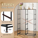 Tall Fabric Dresser With 10 Drawers Dark Grey Metal Frame