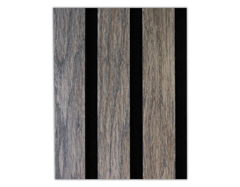 Theory Acoustic 11/16 in. x 6.42 in. x 46 in. Sound Damping Wood Wall Panels - Grey Largo Oak  (16.6 Sq. Ft.)