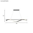 DecorBites™ Acrylic Swirling Island Pendant Light with LED, Black Hanging Ceiling Lamp (39"/47" W) in White/Warm Light