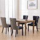 Velvet Tufted Dining Chairs Set Of 4 With Nailhead Trim
