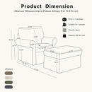 Gray 35 Inch Accent Chair With Ottoman And Chaise Lounge