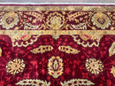 Indo Mahal Rug 9x12, Allover Pattern, Dark Red, Traditional Wool Area Rug