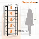 Black 5 Tier Bookcase Space Saving Tall Studio Home Office