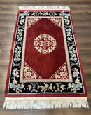 Chinese Wool Rug 4x6, Maroon and Black, Butterflies, Chinese Oriental Carpet, 90 Line Rug