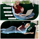 Slipcovered U Shape Sectional Wide and Deep Seat Sofa Couch, 4 Seater Sofa with French Edges Design Multiple Big Pillows, Soft Deep Seat Comfy Cloud Couch for Living Room, Apartment, Green Corduroy
