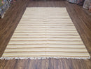 New Indian Striped Blanket, Multicolor Earthern Tones Kilim Rug, Wool Handmade South American Style Blanket, Queen Sized Bedspread 5x8 - 6x8