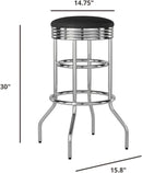Heavy Duty Backless Swivel Bar Stools with Faux Leather