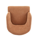 Modern Accent Chair with Round Back & Wooden Legs - Mid-Century Inspired Lounge Chair for Living Room, Bedroom, or Office - Soft Fabric Upholstery