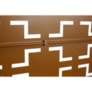 Outdoor & Indoor Freestanding Decorative Privacy Screen for Deck Balcony Patio, Metal Privacy Screen Brown 76' H×48' W