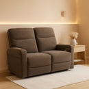 Fabric 64.6 Inch Dark Brown Wall Hugger Power Recliner Loveseat
