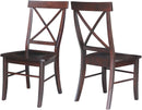 X Back Dining Chair In Java Finish With Solid Wood Seat