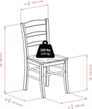 Light Oak Ladder Back Dining Chair Set 2 Piece Wood Chairs