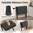 Foldable Foot Stool Black For Contemporary Living Room
