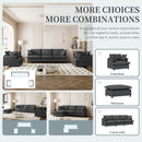 Modular Chenille Sectional Couch Sofa Set with Upholstered 3 Seater and 2 Armchairs in Gray