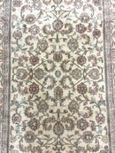 Indo Persian Rug 4x6, Vintage Handmade Wool Carpet, Floral Allover Pattern, Beige, Pair B