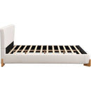 Elegant Boucle Upholstered Bed, A Luxurious and Comfortable Bedroom Centerpiece, Queen Size, White