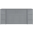 Full Size Murphy Bed with Drawers, Cabinets and USB Ports,Gray