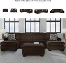 Ottoman Dark Brown Textured Stripe Statement Piece