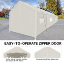 Carport, 10×30 Heavy Duty Portable Carport Garage Tent for Outdoor Storage Shelter white with window