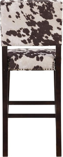 Stylish Cowhide Print Bar Stool with Comfortable Padded Seat