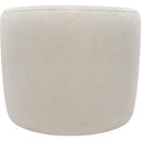 Modern Curved Back Upholstered Accent Chair, Soft Cozy Boucle Fabric, Comfortable Plush Seating, No Assembly Required, Versatile Style for Living Room/Reading Room/Bedroom, Ivory