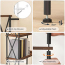 Corner Bookshelf 5-Tier L-Shaped Industrial Bookcase In Rustic Brown