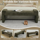 Green Upholstered End Of Bed Bench Curved Wood Frame