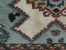 4' X 7' Vintage Handmade Knotted Rug India Caucasian Wool Soft Green Organic