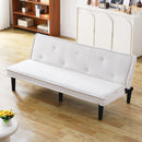 Versatile Corduroy Sofa Bed with Solid Wood Frame in Black, Beige, Pink - 66-inch
