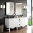 James Martin Addison 72" Double Bathroom Vanity, Glossy White
