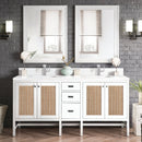 James Martin Addison 72" Double Bathroom Vanity, Glossy White