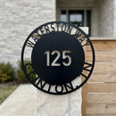 Custom Metal Sign - Personalized Circle Address Plaque