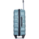 Expandable 3 Piece Luggage Sets PC Lightweight & Durable Suitcase with Two Hooks, Spinner Wheels, TSA Lock, (21/25/29) Dark Green