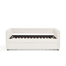 Daybed with Trundle Upholstered Tufted Sofa Bed, Twin Size, Boucle Fabric, Beige (83'x43'x29.5')
