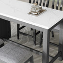 5-piece Counter Height Dining Table Set with Built-in Storage Shelves,Grey(OLD SKU W504S00143)