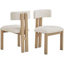 Upholstered Armless Dining Chairs With Metal Legs (Set of 2),Beige